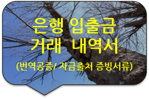 영국 리버풀 아파트 매입을 위한 자금출처 증빙서류 'KB은행 입출금 거래내역서' 번역공증