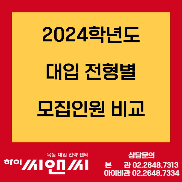  [입시정보]2024대입 전형별 모집선발 인원비교