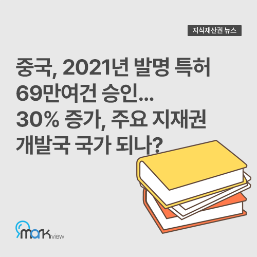  [중국, 2021년 발명 특허 69만여건 승인…30% 증가, 주요 지재권 개발국 국가 되나?]