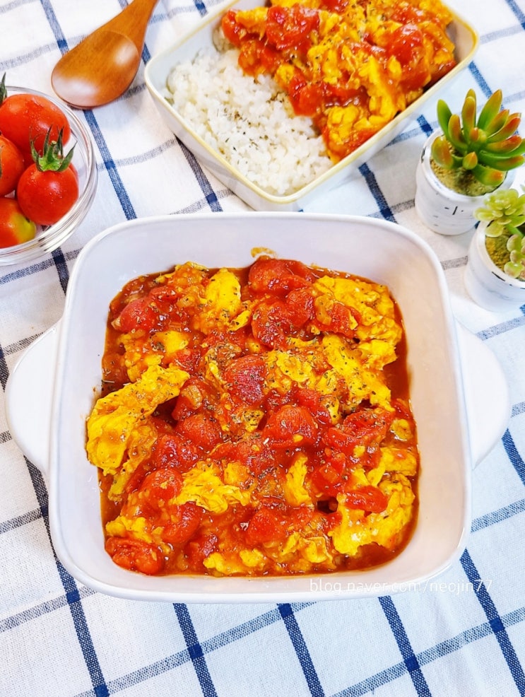 토마토계란볶음 레시피 아점메뉴 토마토 계란덮밥 한그릇요리