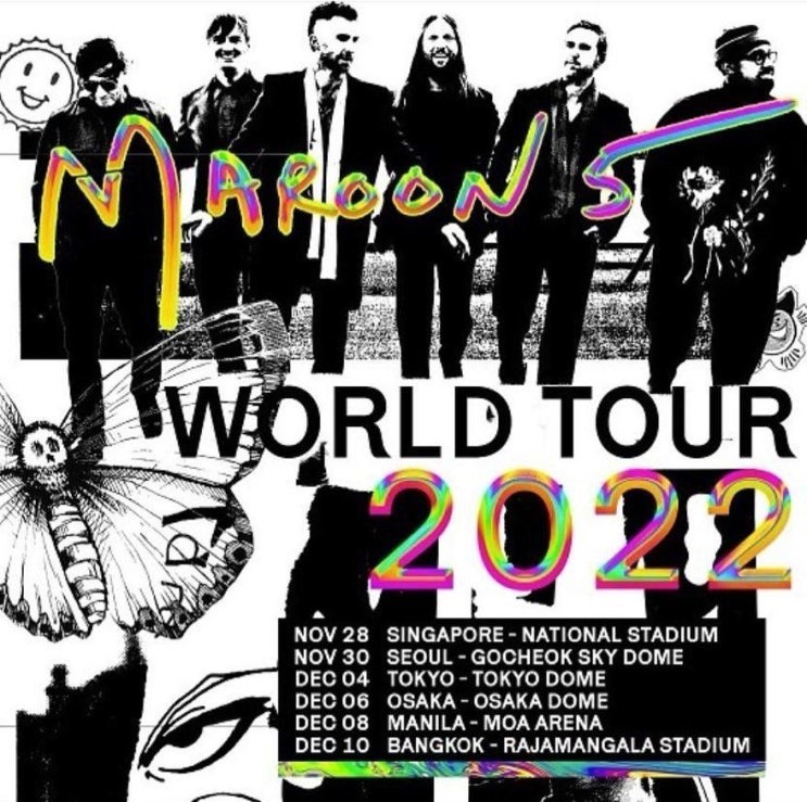 '마룬5 (MAROON5)' 2022 대한민국 내한 확정 : 세계적인 팝 록 밴드 마룬 파이브의 귀환!