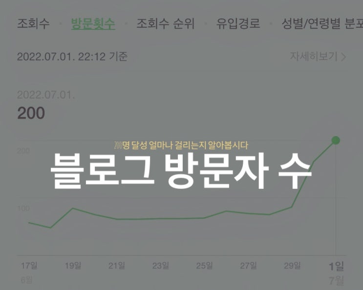  블로그 일 방문자 수 200명 달성! 얼마나 걸리는지 알아봅시다