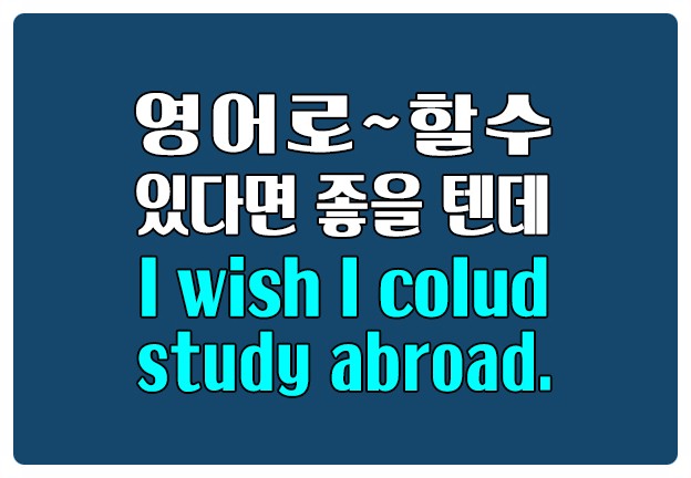 영어로 ~할 수 있다면 좋을 텐데 I wish I could study abroad