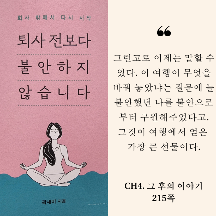  퇴사 전보다 불안하지 않습니다 / 곽새미 지음 / 푸른 향기