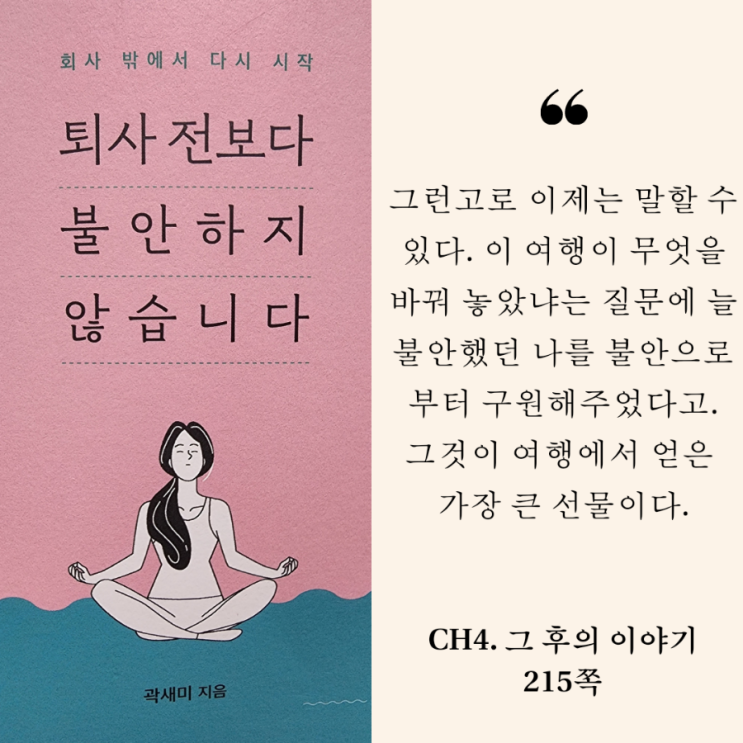 퇴사 전보다 불안하지 않습니다 / 곽새미 지음 / 푸른 향기