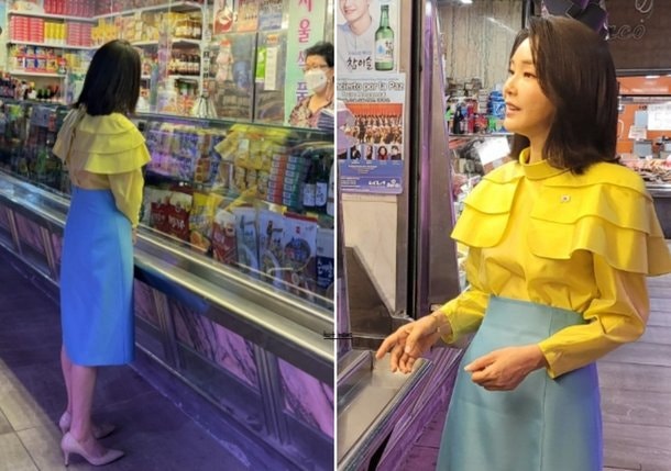 김건희 여사 나토 7가지 패션 드레스코드, 우크라룩에 주한 우크라 대사관 로 화답