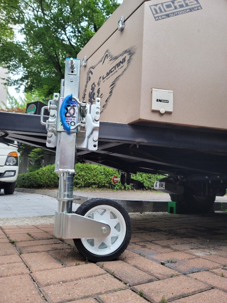  오프로드 고하중 텅잭 ARK xo750 jockey wheel 설치 (750kg 하중)