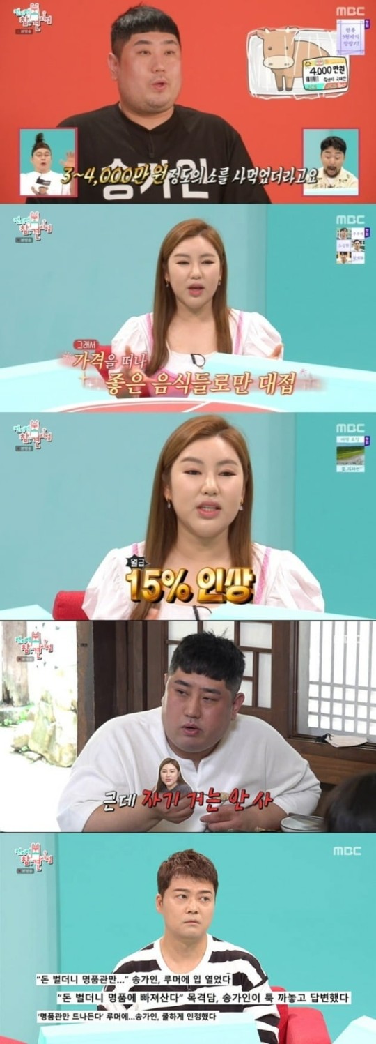 [종합] <b>송가인</b> 4천만원 소고기 식비, 15% 월급 인상까지…'명품... 