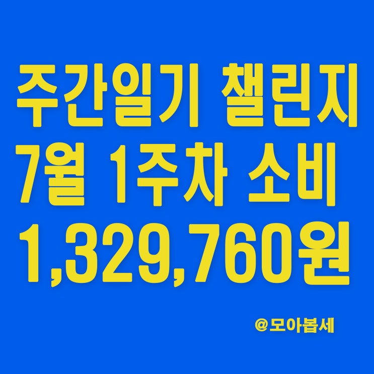  주간일기 챌린지 - 7월1주차 가계부작성