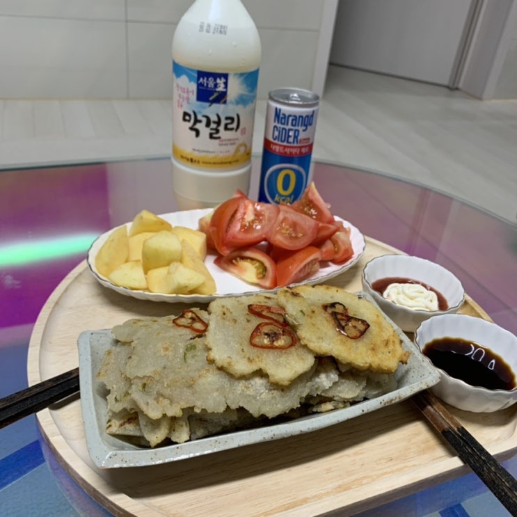 주간일기 4주차 : 접는김밥, 감자전에 막걸리, 찐감자, 엄마의 손맛️