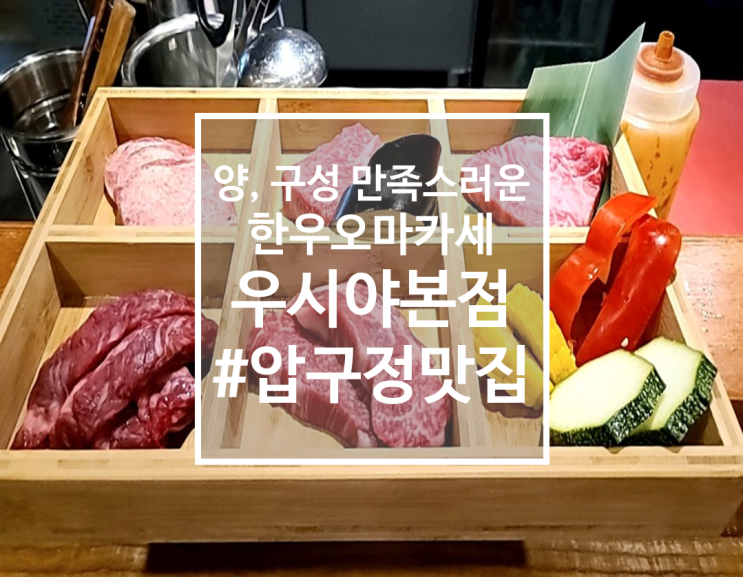  정말 만족스러웠던 압구정, 강남 오마카세, 우시야 본점