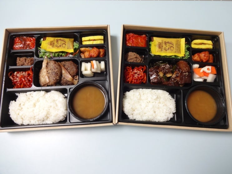  광주 하남점 원할머니보쌈 육즙이 많은 떡갈비도시락&명품소갈비도시락
