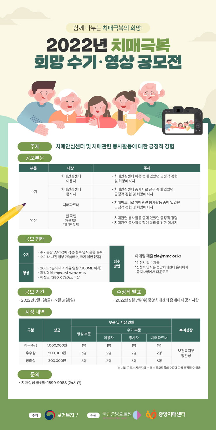  2022년 치매극복 희망 수기·영상 공모전
