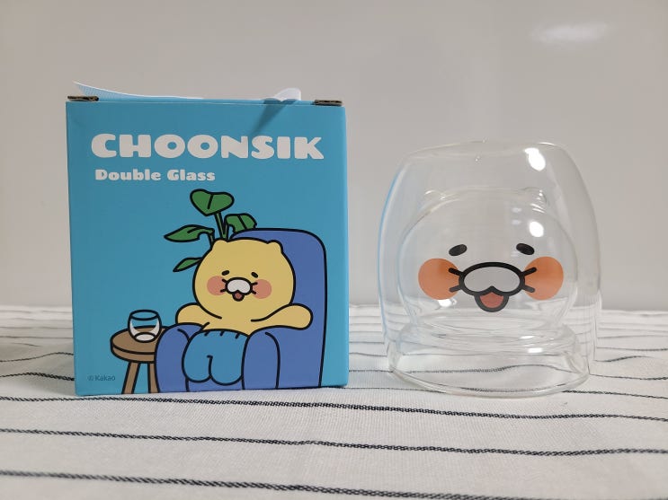  춘식이 이중내열 유리컵/ 카카오뱅크x오늘의집