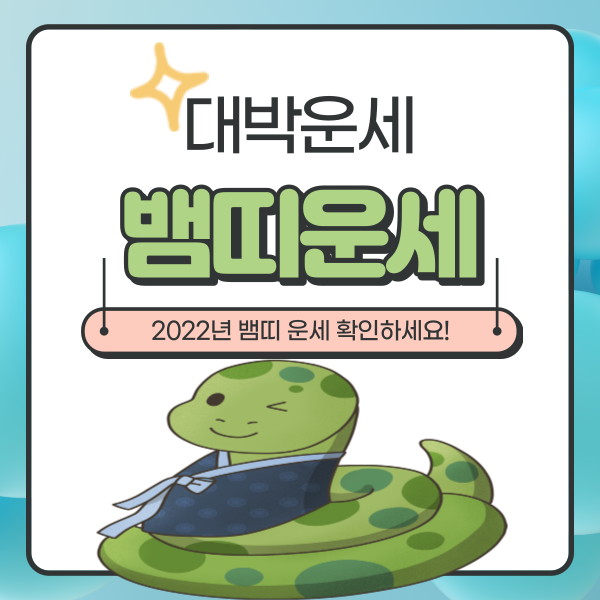  2022년 뱀띠운세 핵심요약