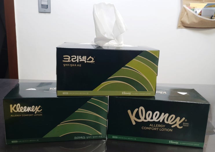  비염인 각티슈 :: 크리넥스 알러지컴포트 로션티슈 자극없고, 부드러워요~