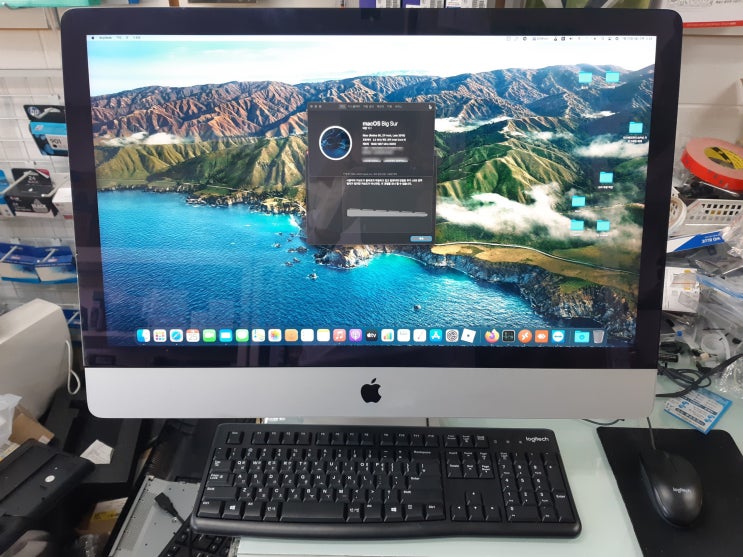  부평 아이맥수리 2015년 27인치 NVME SSD SN550 500기가 교체 업그레이드 맥OS 모하비 설치