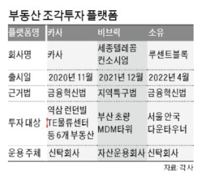 부동산 조각 투자 플랫폼 : 카사, 비브릭, 소유 부동산 조각 투자 플랫폼 : 카사, 비브릭, 소유