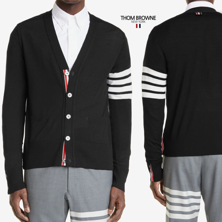  톰브라운 22FW MERINO WOOL 서스테이너블 가디건 BK