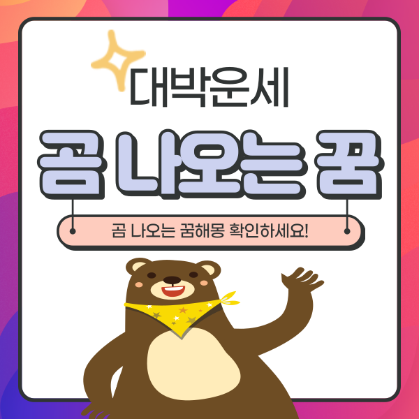  곰 나오는 꿈해몽 풀이 총정리