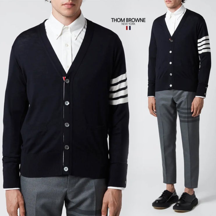  톰브라운 22FW MERINO WOOL 서스테이너블 가디건 NV