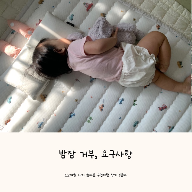  22개월 아기 수면패턴 바로잡기 3일차 (밤잠거부 요구사항)