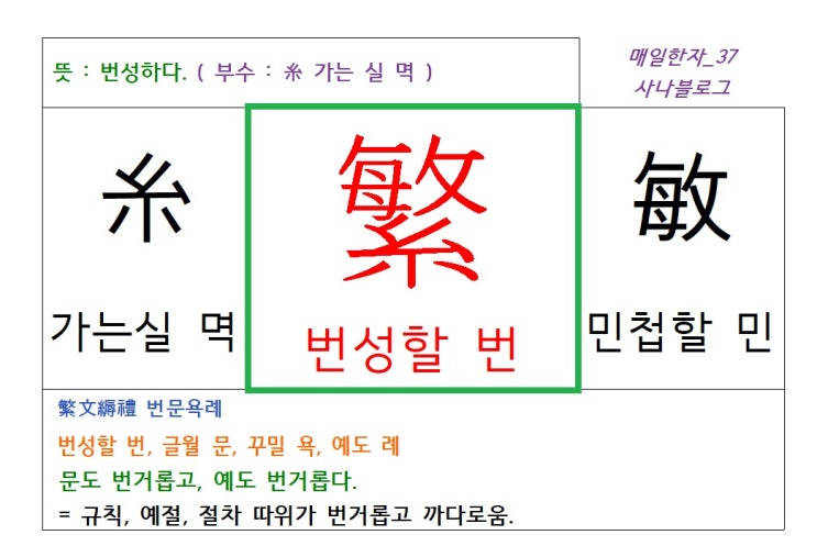  매일한자 공부하기(37) 번성할 번