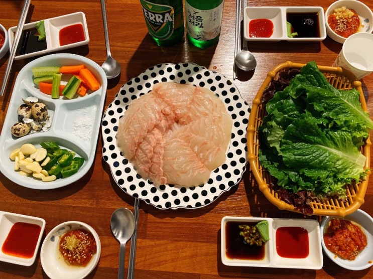  천호 이한진숙성회, 천호 횟집 광어 숙성회에 소주 한 잔
