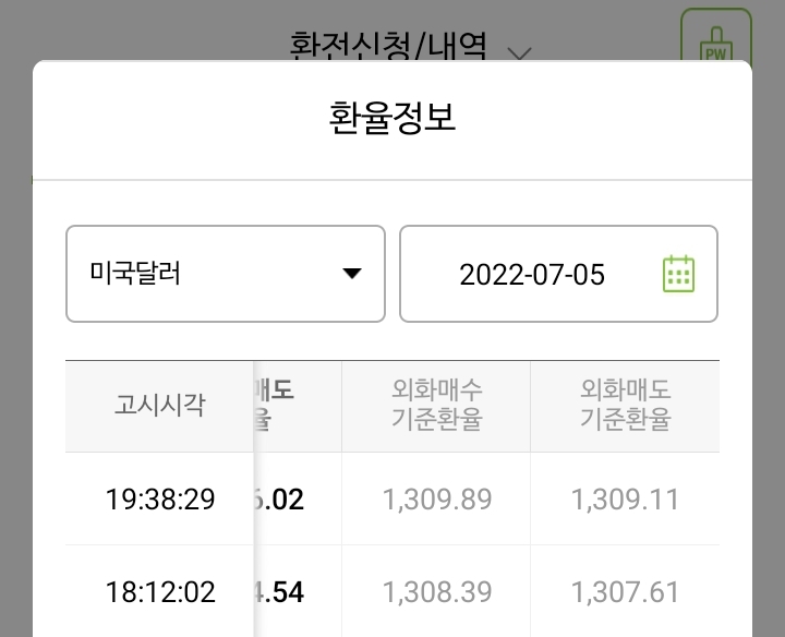  나무증권 환전 스프레드 (97% 우대환율 수준)
