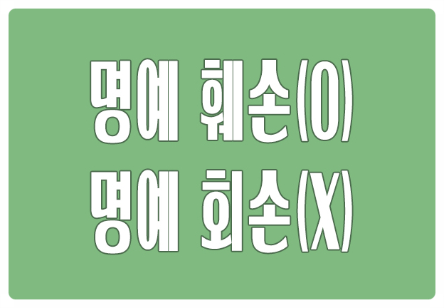 헷갈리는 맞춤법 명예훼손 O 명예회손 X  부수고 제거할 훼 毁 훼방