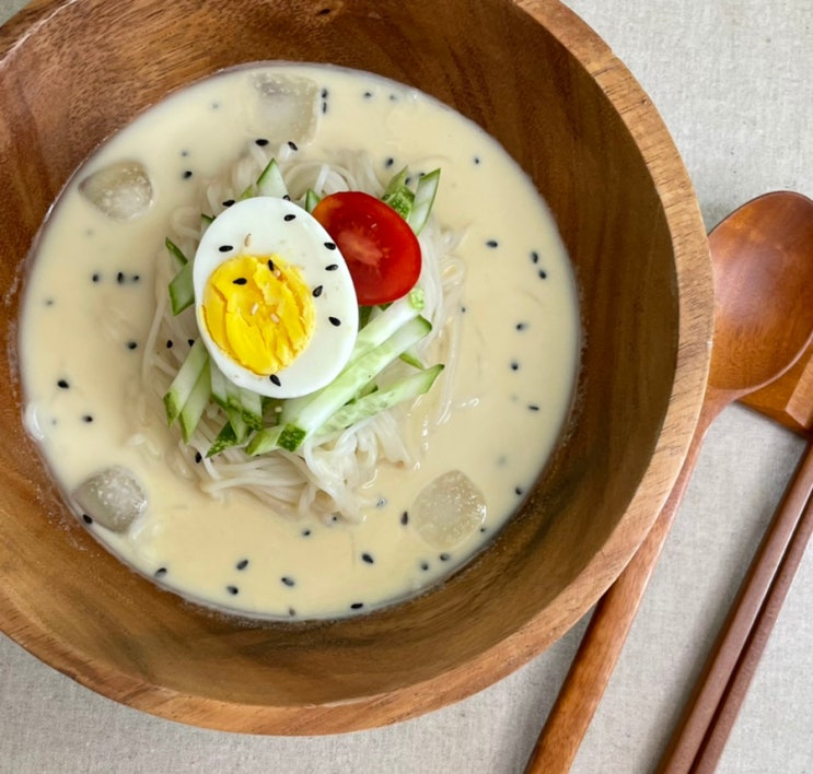  간단한 여름음식 콩가루 콩국수 만들기 10분 완성