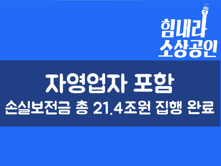  자영업자 포함, 손실보전금 총 21.4조원 집행 완료