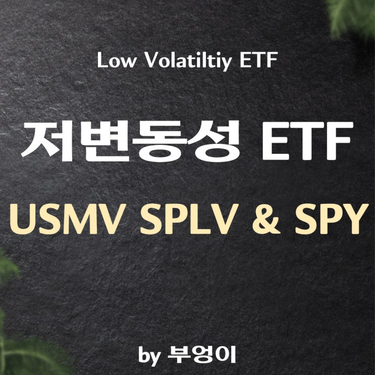 저변동성 미국 ETF 추천 - USMV, SPLV & SPY