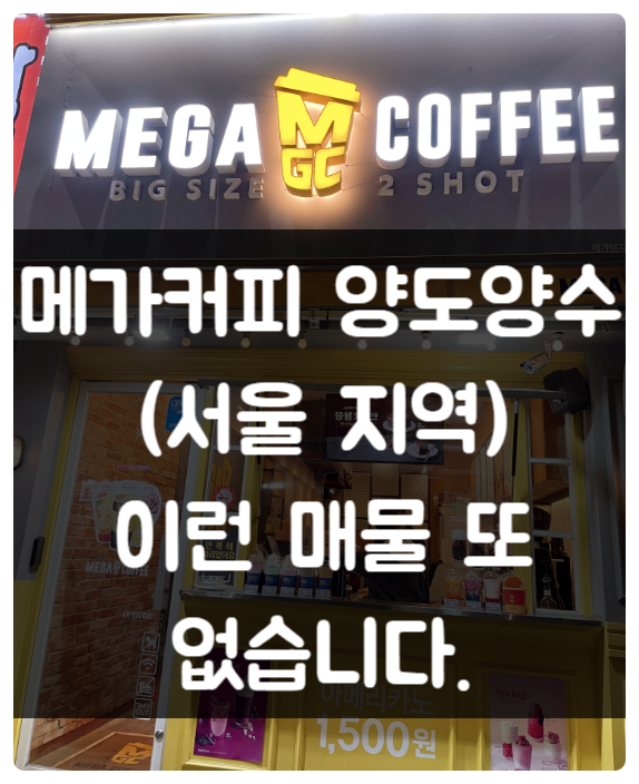 서울 메가커피양도양수 창업 (이런 매물 없습니다) 서울 메가커피양도양수 창업 (이런 매물 없습니다)
