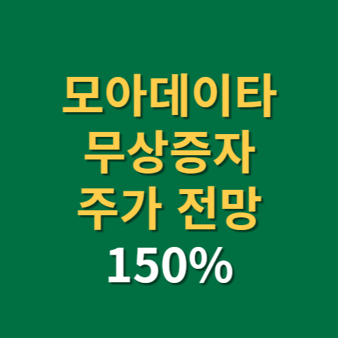  모아데이타 무상증자 권리락 주가 전망