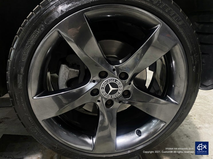  벤츠 C220d 휠수리 후 고스트 크롬 휠도색
