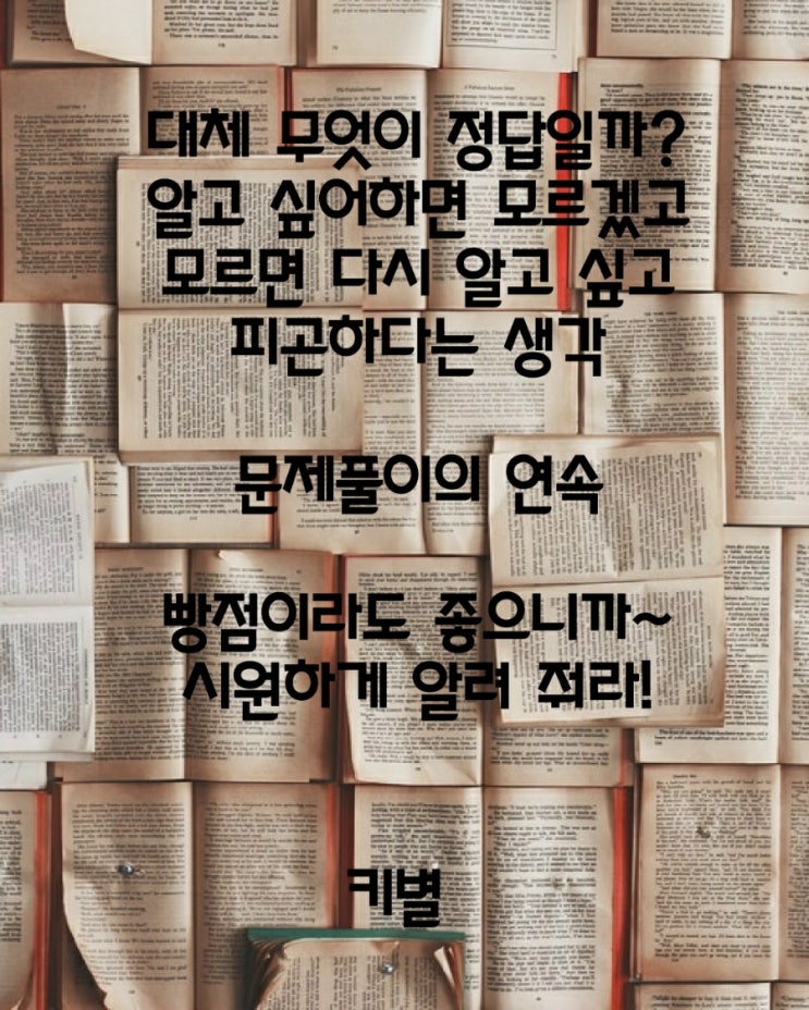  정답(감성글귀)(배경화면)(무엇)(모르겠다)(피곤)(생각)(문제풀이)(연속)(빵점)(시원)(생각)