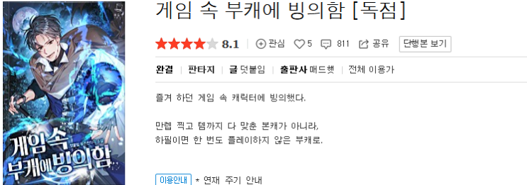  게임 속 부캐에 빙의함 - 덧붙임 : 평점 (2/10) // 삼류 양판소