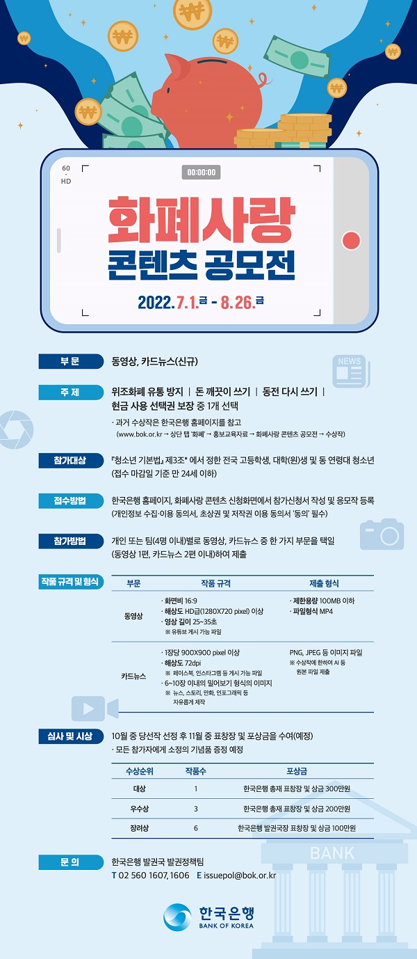  화폐사랑 콘텐츠 공모전