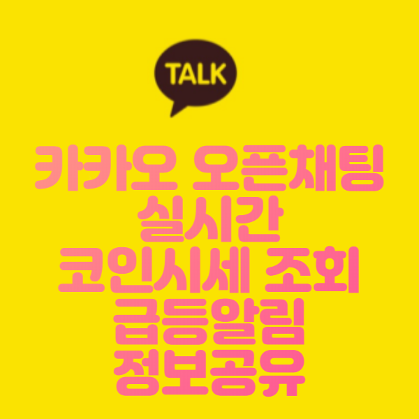  카카오 오픈채팅 코인봇 운영 실시간 각종 코인정보 조회 및 공유