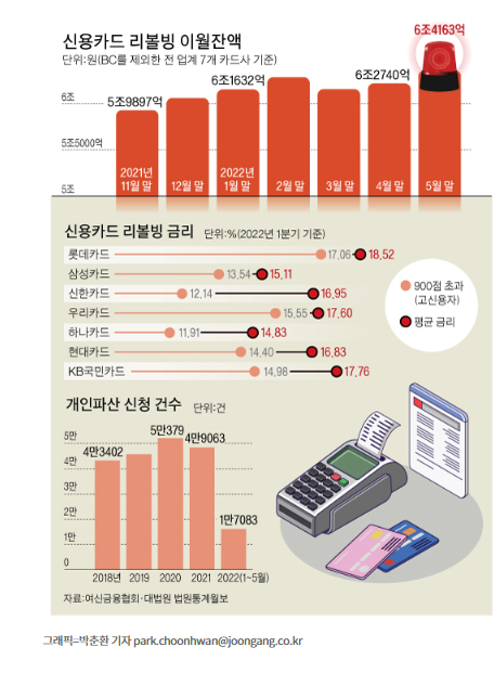 카드 리볼빙 6조, 역대최고