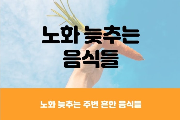  노화 늦추는 주변에 흔한 음식들
