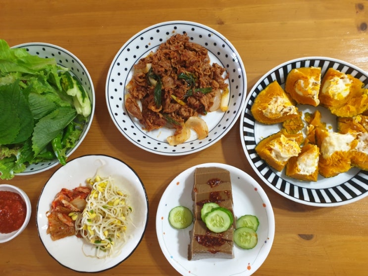  [일요일 아침식사] 텃밭채소와 단호박 에그슬럿