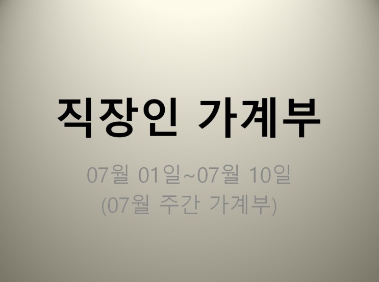  직장인 가계부 07월 01일~07월 10일 (지출 404786원)