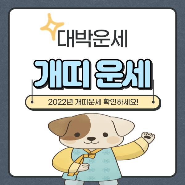  2022년 개띠운세 나이 요약