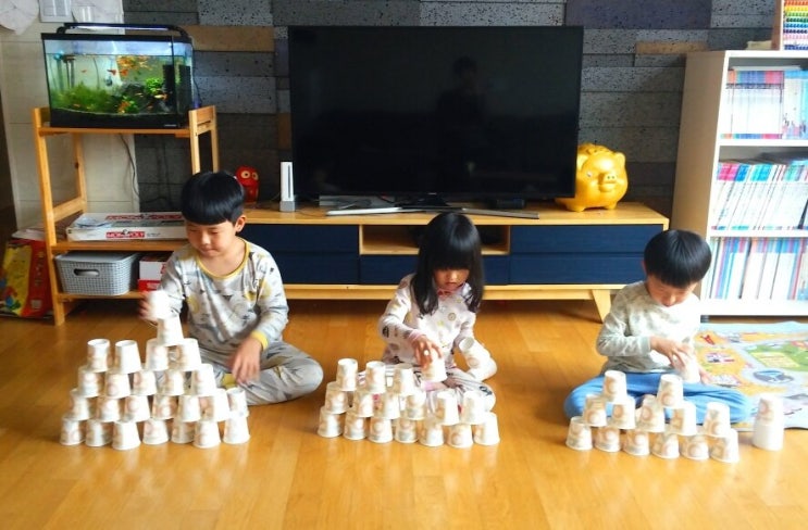 [엄마표 놀이] 종이컵으로 신나게 시합하기ㅋ