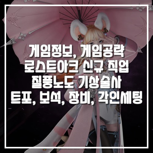  게임정보, 로스트아크 신규 직업 질풍노도 기상술사 트포, 보석, 각인세팅 게임공략