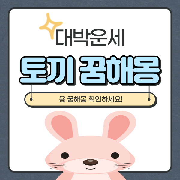  토끼 꿈해몽 이런 의미가 있었네요