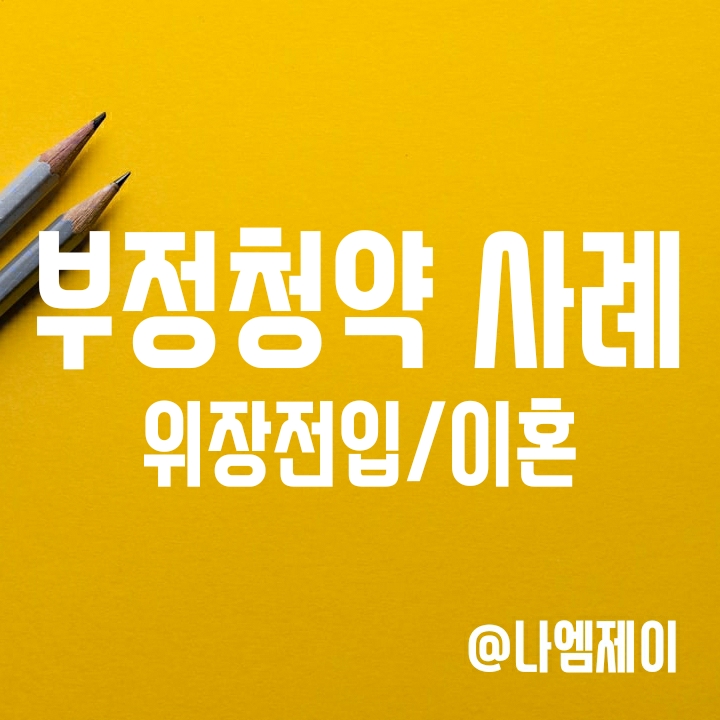 위장전입 및 위장이혼 부정청약 적발 사례 및 처벌 위장전입 및 위장이혼 부정청약 적발 사례 및 처벌