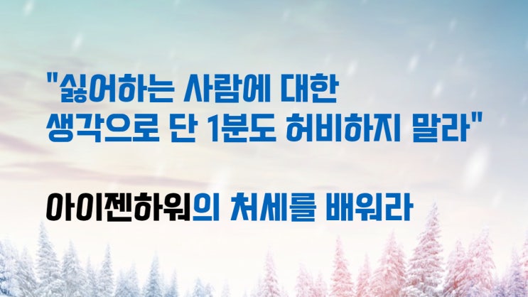  "싫어하는 사람에 대한 생각으로 단 1분도 허비하지 말라" 아이젠 하워의 처세
